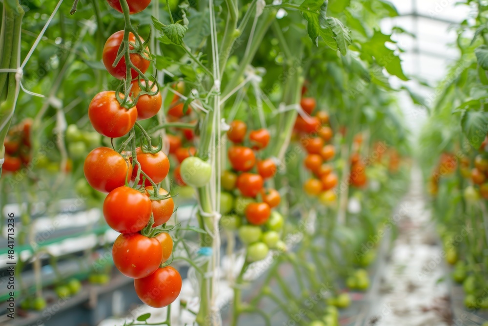Genetically Modified Tomato Plants with Ripe Tomatoes in a Controlled Environment for Harvest Genetically Modified Tomato Plants with Ripe Tomatoes in a Controlled Environment for Harvest