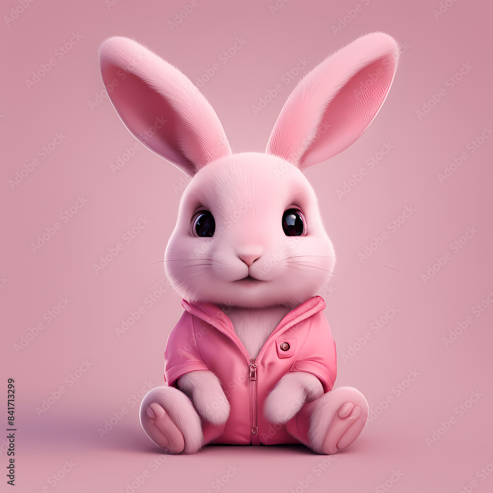 Obraz premium Isolate Cute Pink Rabbit