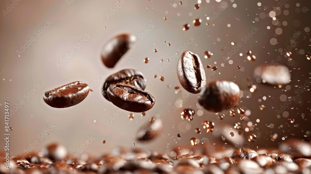 aromatic roasted coffee beans burst food and drink concept aromatic roasted coffee beans burst food and drink concept