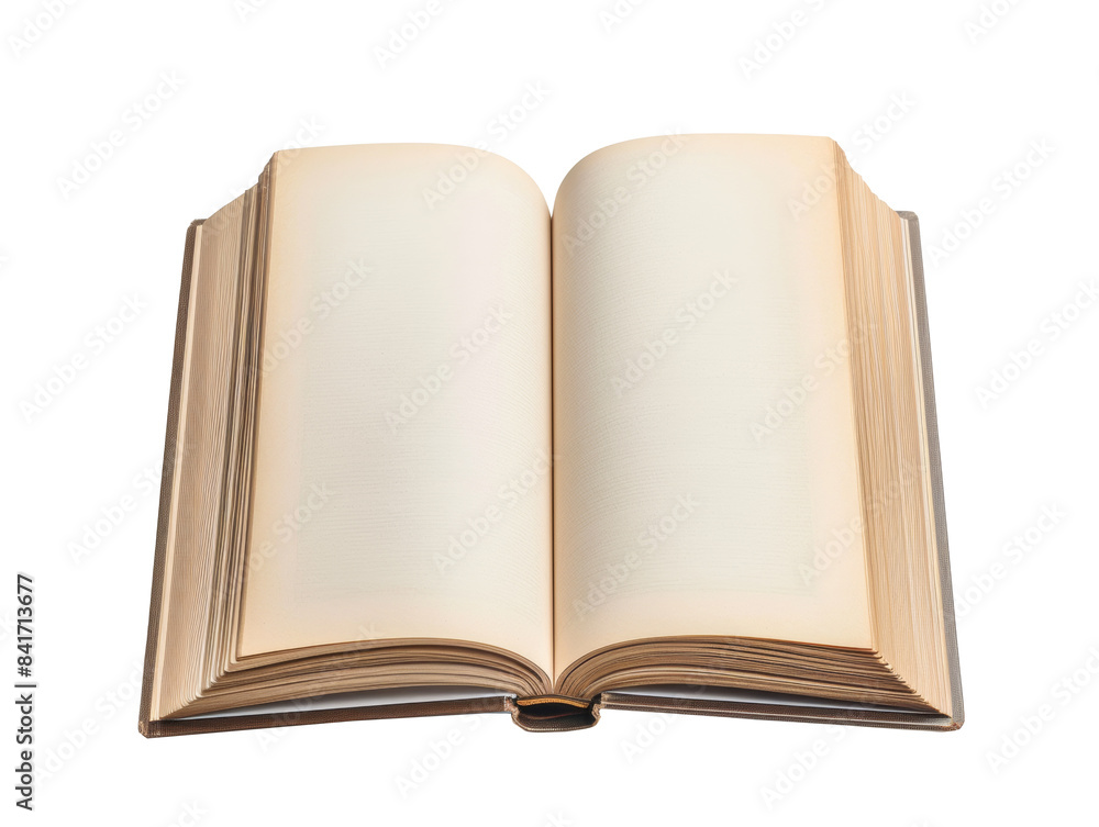 Old blank open book isolated on transparent background. Old blank open book isolated on transparent background.