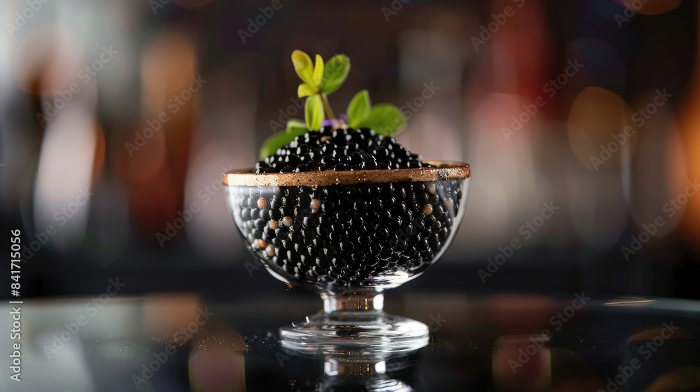 Indulge in extravagance: Luxurious presentation of black caviar on an opulent base, a culinary delight for the discerning palate. Indulge in extravagance: Luxurious presentation of black caviar on an opulent base, a culinary delight for the discerning palate.