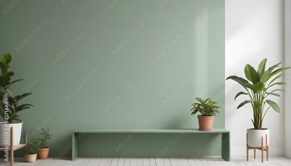 Frame mockup, Minimalist living room interior green cabinet for TV and decor accessories with green color wall. 3D render Frame mockup, Minimalist living room interior green cabinet for TV and decor accessories with green color wall. 3D render