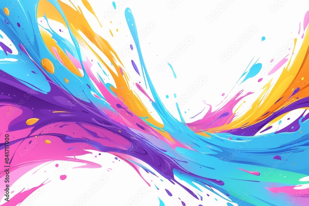 A joyous celebration erupts in a flurry of colorful confetti, captured against a crisp white backdrop A joyous celebration erupts in a flurry of colorful confetti, captured against a crisp white backdrop