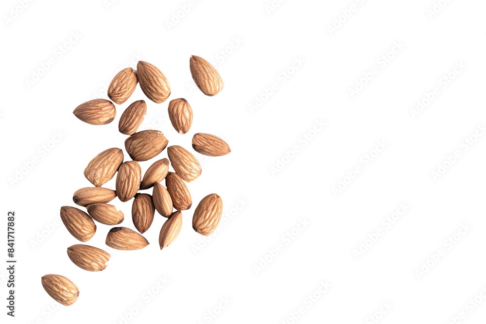 a group of almonds on a white surface a group of almonds on a white surface