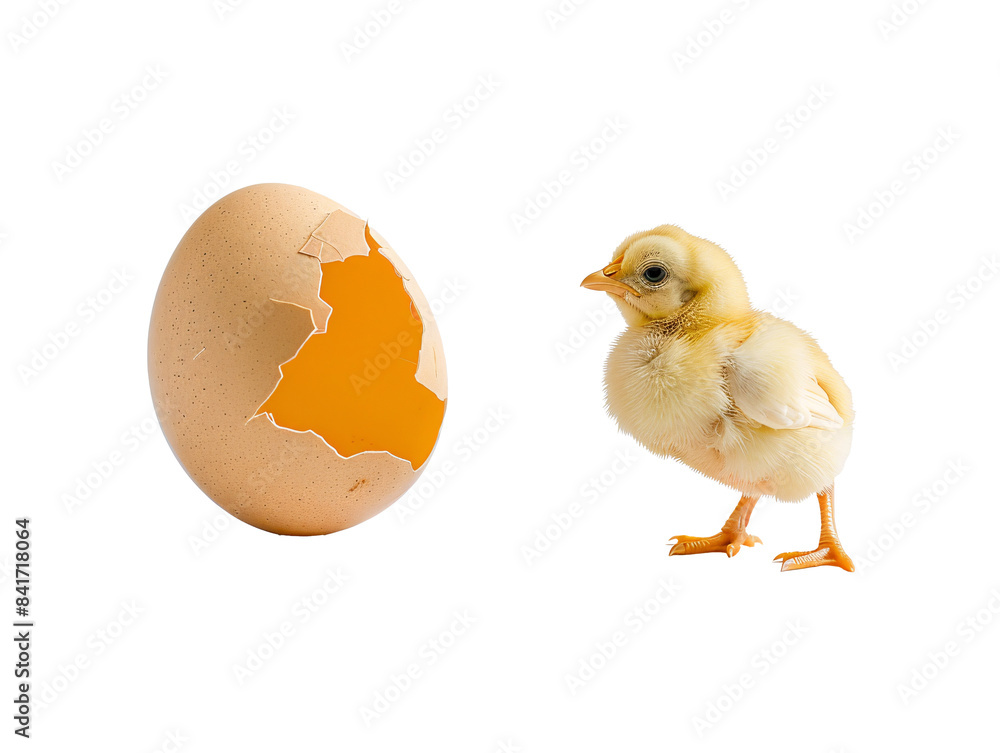 Fototapeta premium a baby chick next to an egg