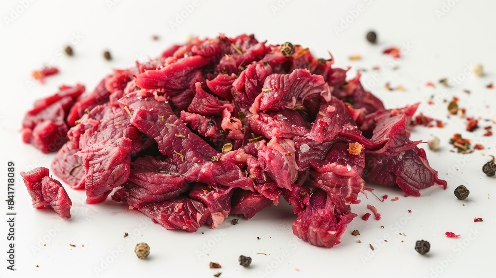 Obraz premium Raw beef freshly separated on a white background