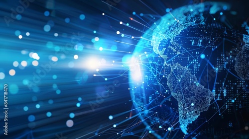 Wallpaper Mural digital world globe spinning out of control highspeed global connectivity concept 3d illustration Torontodigital.ca