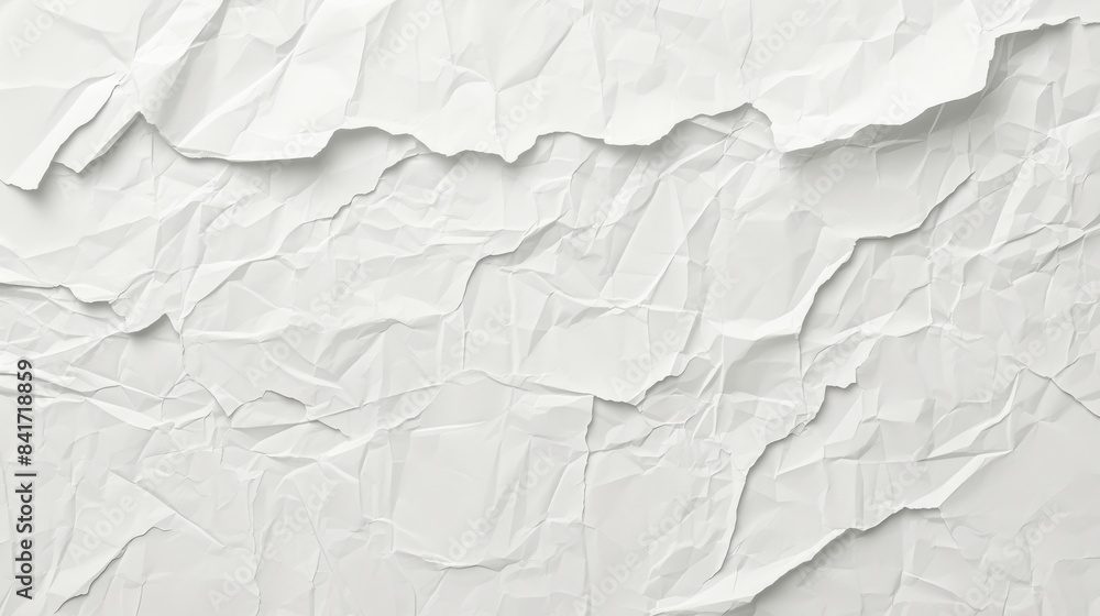 A white surface acts as a veil, partially lifted through large, crinkled paper tears, revealing glimpses of a world beneath A white surface acts as a veil, partially lifted through large, crinkled paper tears, revealing glimpses of a world beneath