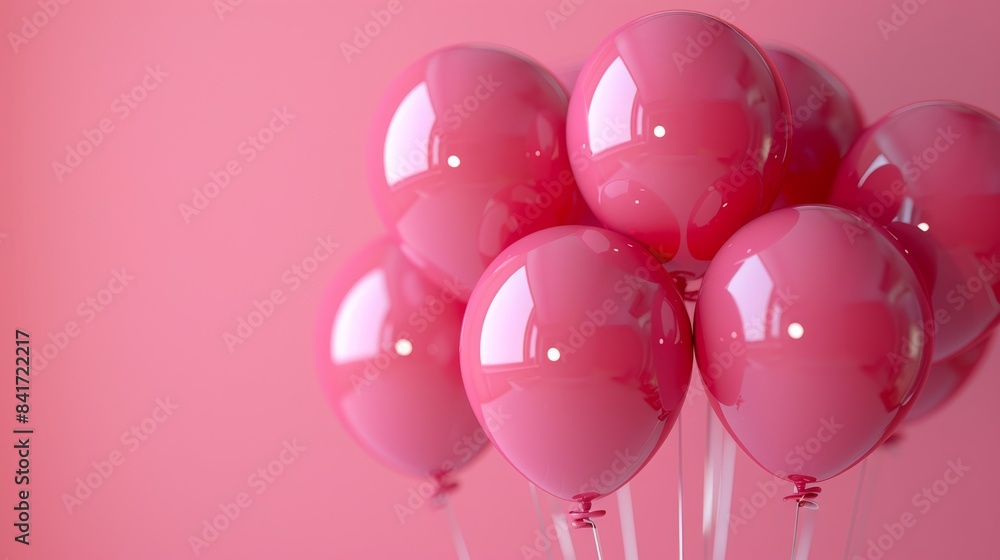 stylish balloons on pink ai generated