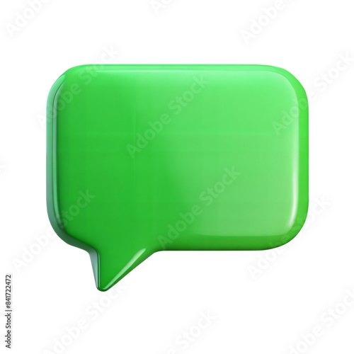 green chat bubble or speech bubble isolated on white background