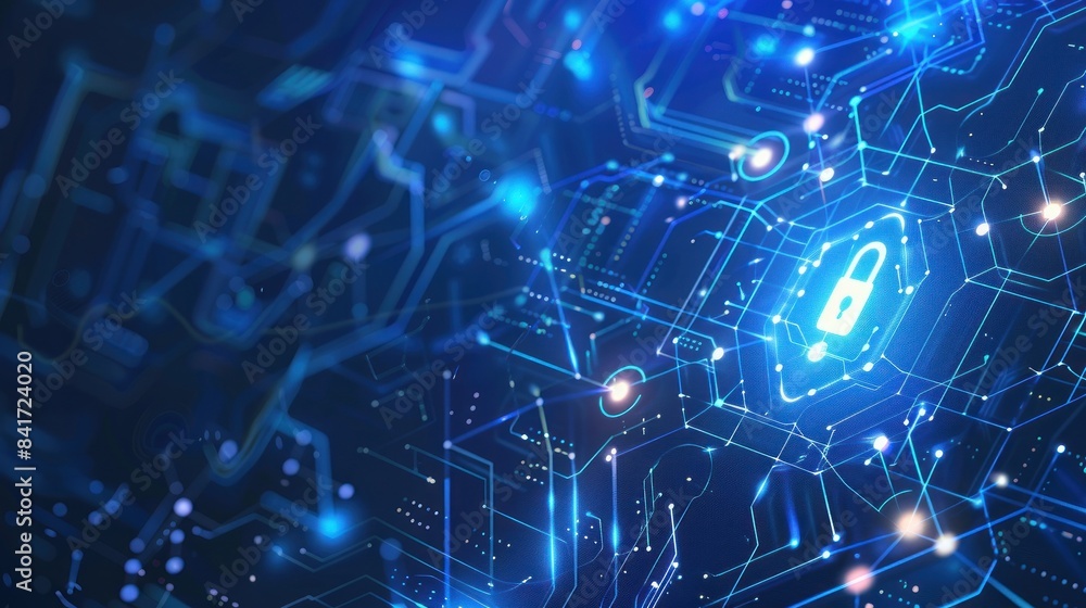 Obraz premium Futuristic digital security concept image