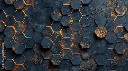 A backdrop background featuring unique interpretations of hexagons in a minimalist and modern style, perfect for an AI art generator to bring to life,