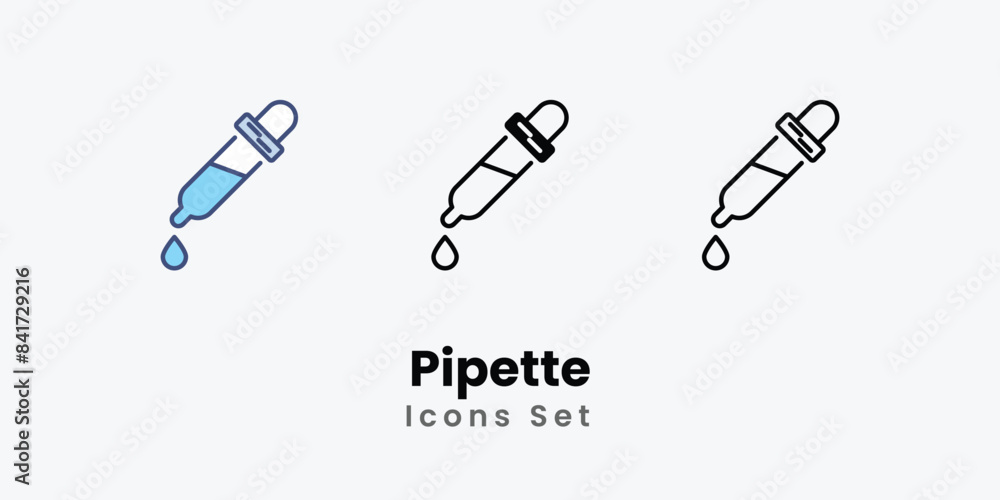 Pipette icons vector set stock illustration. Pipette icons vector set stock illustration.