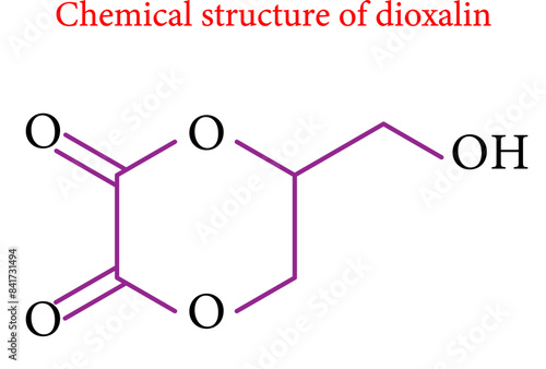 Chemical structure of dioxalin .Vector illustration.
