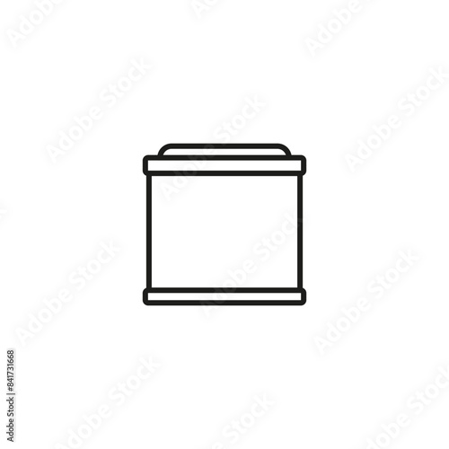 Aquarium icon. Empty glass aquarium of a square shape. Vector simple outline icon on blank white background.