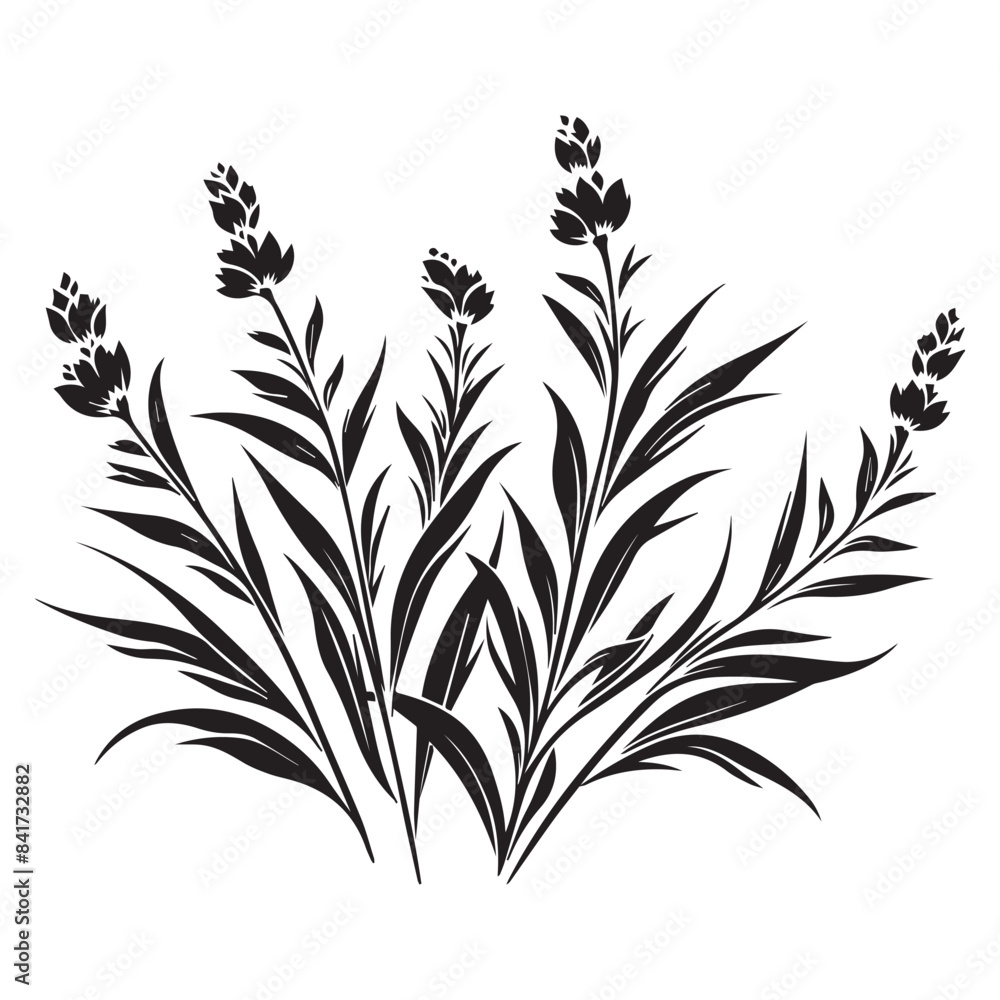 Flat design flower silhouettes illustration Flat design flower silhouettes illustration
