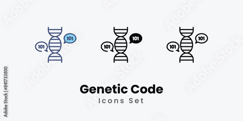 Genetic Code icons vector set stock illustration.