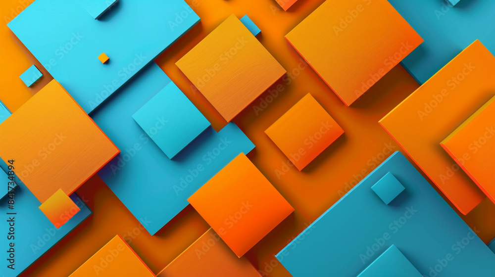 Orange and Sky blue square shape background presentation design Orange and Sky blue square shape background presentation design