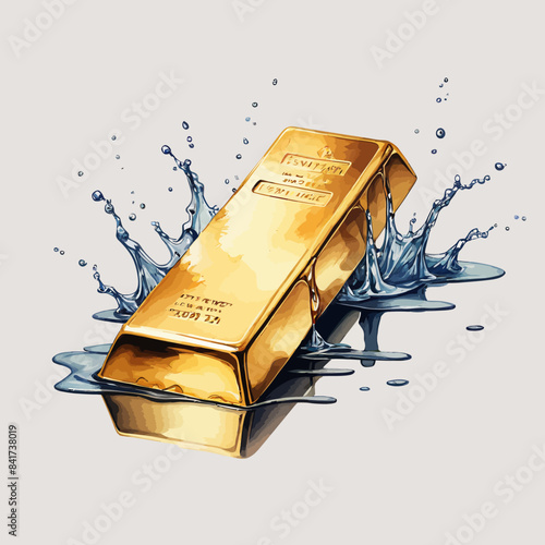 Gold Bar Ilustration Design Very Cool