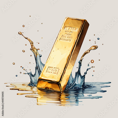 Gold Bar Ilustration Design Very Cool