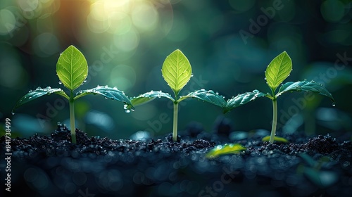 green seedling growing from seed on blurred nature background save the environment and global climate change green world and earth day concept carbon credit concept world soil day concept 