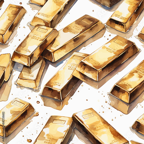 Gold Bar Ilustration Design Very Cool