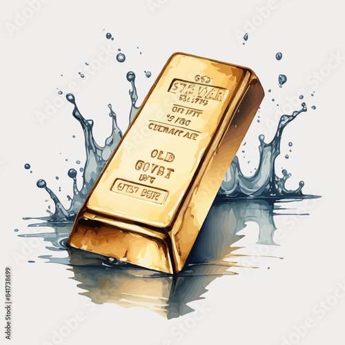 Gold Bar Ilustration Design Very Cool