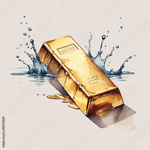 Gold Bar Ilustration Design Very Cool