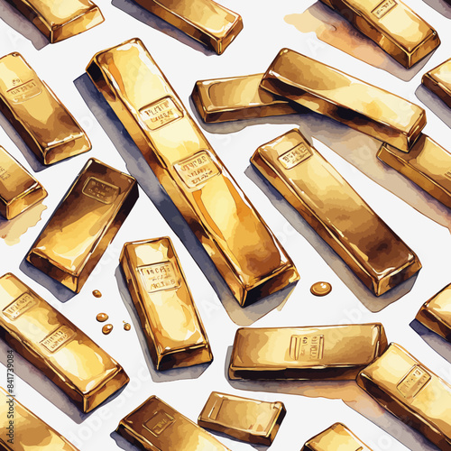 Gold Bar Ilustration Design Very Cool