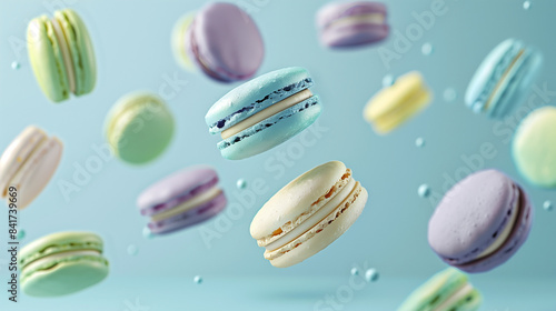 Wallpaper Mural Colorful falling stuffed cookies for background Torontodigital.ca