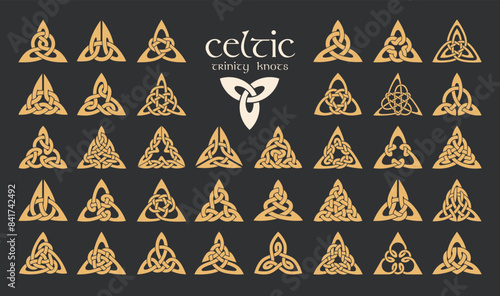 Vector celtic trinity knot. 36 items. Ethnic ornament