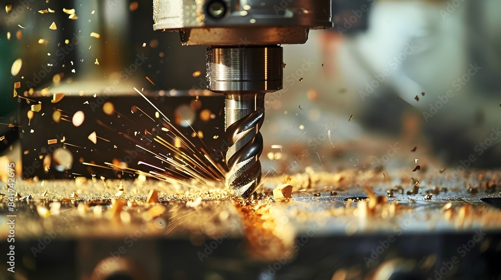 Precise Metalworking:Drill Boring Holes for Fasteners in Industrial Setting