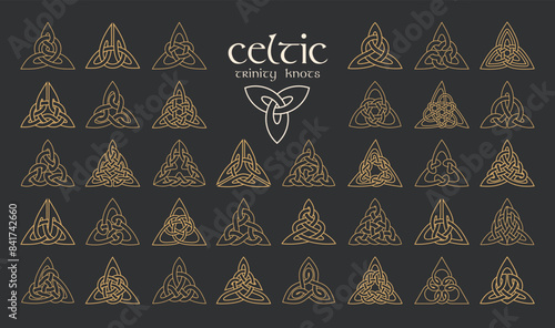Vector celtic trinity knot. 36 items. Ethnic ornament
