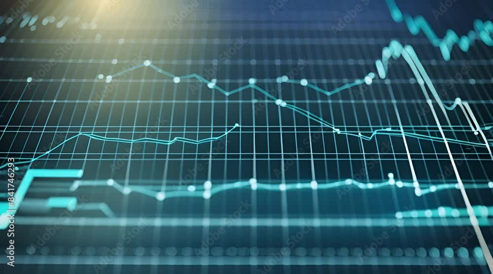Glowing futuristic bar chart shows business progress on neon grid background Glowing futuristic bar chart shows business progress on neon grid background