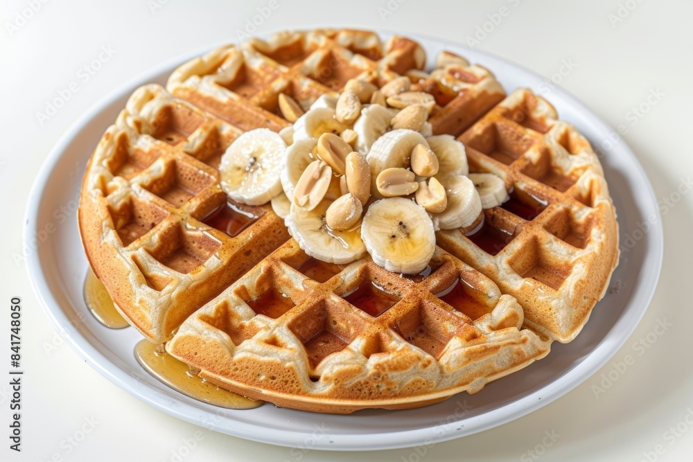 Warm and Inviting Waffles with a Drizzle of Warmed Honey Warm and Inviting Waffles with a Drizzle of Warmed Honey