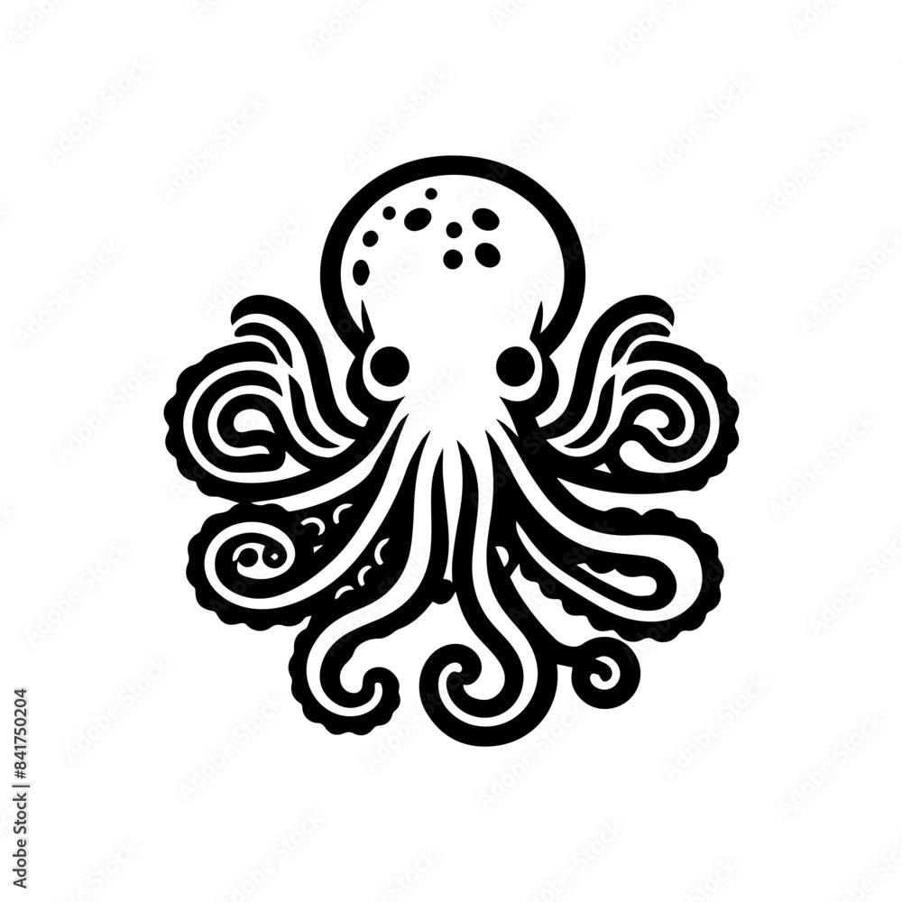 Vector cute octopus illustration isolated Vector cute octopus illustration isolated