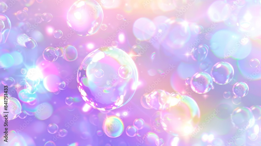 Colorful Iridescent Bubbles Abstract Background, Generative AI Colorful Iridescent Bubbles Abstract Background, Generative AI