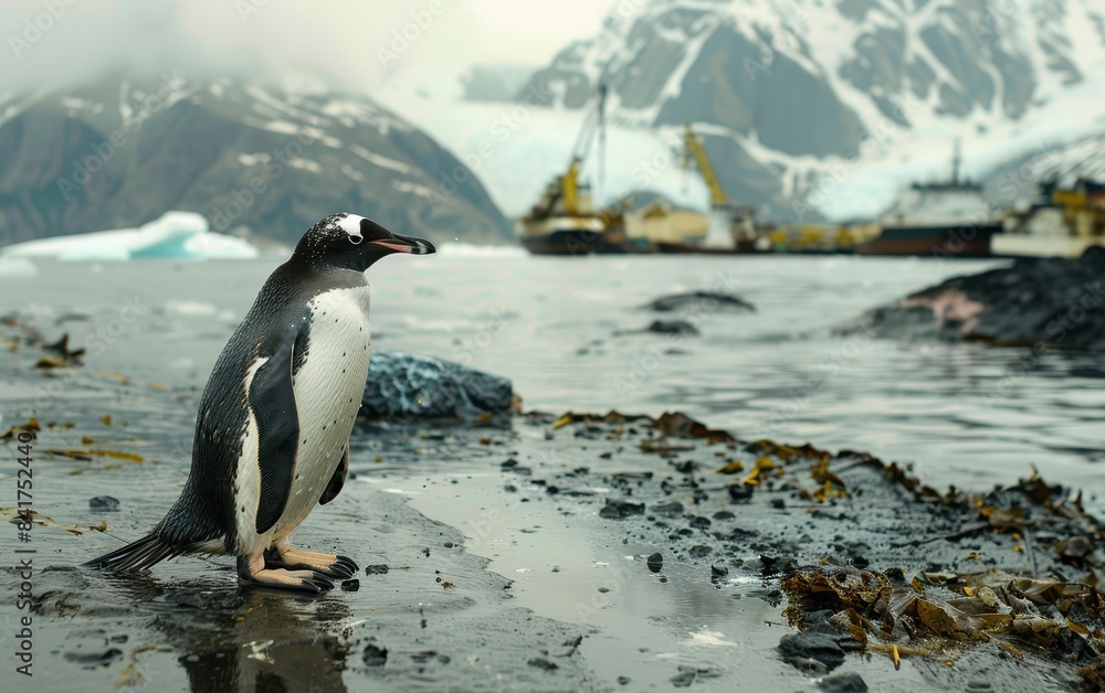 Obraz premium Discover the Long-Term Effects of Oil Spills on Penguin Populations