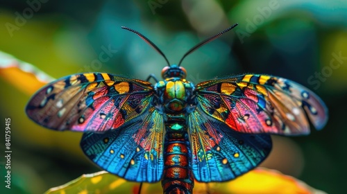 Insect with colorful wings photo