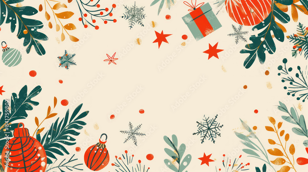 Obraz premium Holiday banner with festive graphics and seasonal colors