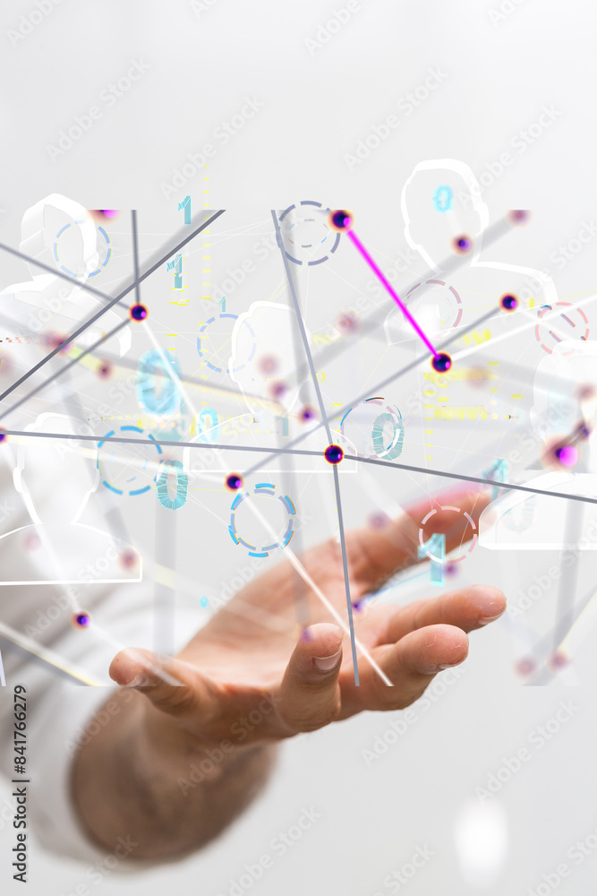 Neural network concept. Connected cells with links. Neural network concept. Connected cells with links.