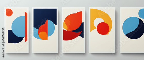 illustrazione con elementi geometrici a tema astratto contemporaneo