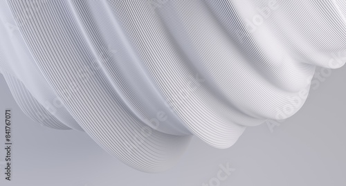 Fototapeta Naklejka Na Ścianę i Meble -  3d render of abstract detailed shape. Minimal futuristic background.	
