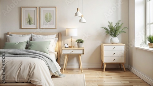 A sleek and stylish living room featuring minimalist decor, neutral tones