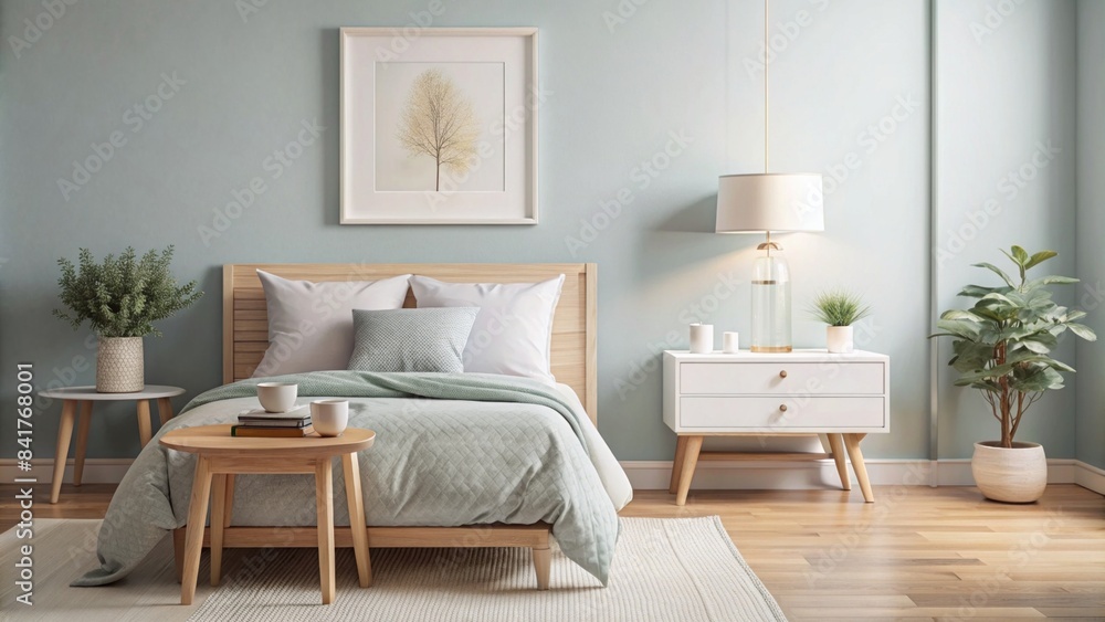 Fototapeta premium A sleek and stylish living room featuring minimalist decor, neutral tones