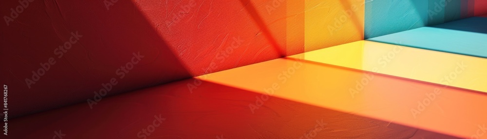 A colorful room with a red wall and a yellow wall A colorful room with a red wall and a yellow wall