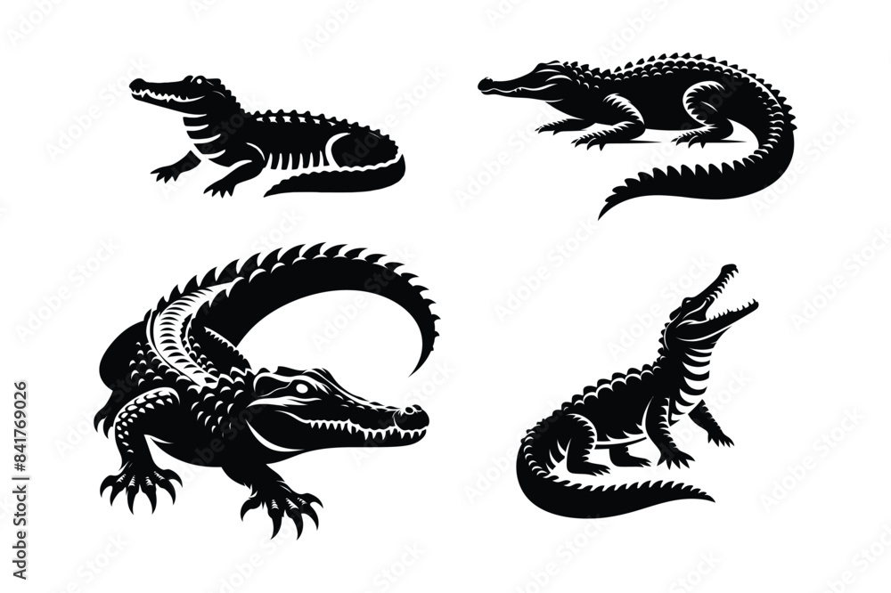 Crocodile Vector Silhouette Illustration Crocodile Vector Silhouette Illustration