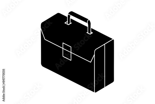 briefcase axonometries silhouette vector illustration