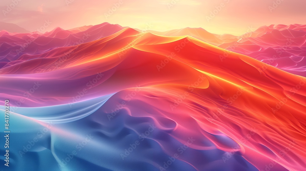 Colorful Desert Landscape at Sunset With Soft, Gradual Hues Colorful Desert Landscape at Sunset With Soft, Gradual Hues