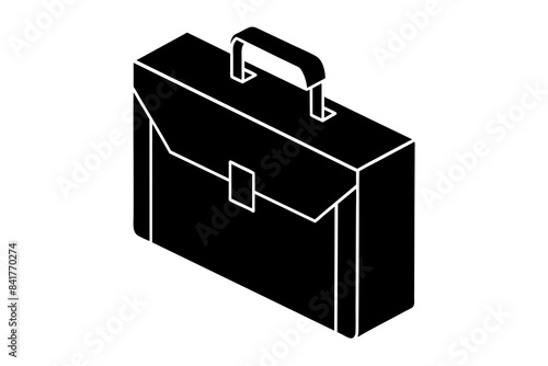  briefcase axonometries silhouette vector illustration